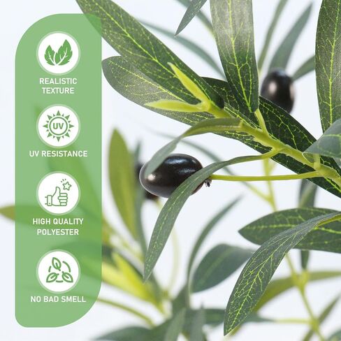 Artificial Olive Tree, 6FT Faux Tree Large for Indoor, Outdoor Fake Olive Plant Tall Plants Realistic Leaves and Fruits for Modern Home Decor, Living Room, Bedroom, Corner, Office & Garden in Saudi Arabia