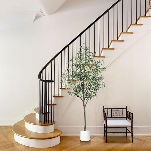 Artificial Olive Tree, 6FT Faux Tree Large for Indoor, Outdoor Fake Olive Plant Tall Plants Realistic Leaves and Fruits for Modern Home Decor, Living Room, Bedroom, Corner, Office & Garden in Saudi Arabia