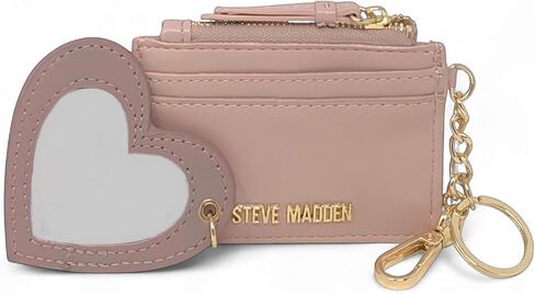 Steve Madden Women's Bhenley 2 Piece Card Case with Keyring and Clip (Black/Red) in Kuwait