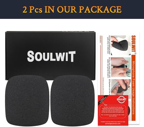 SOULWIT 2 قطعة مرشح بوب لمكثف AKG P120/P220/P420، غطاء ميكروفون واقي من إسفنج الزجاج الأمامي - أسود in Kuwait