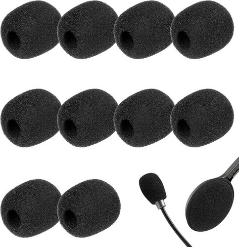 10 PCS Microphone Covers Foam, 1.2 Inch Mic Cover Foam Windshields for Wireless Lapel Mics – Noise-Reducing Sponge Windshields for Interviews, Podcasting, Vlogging (Black) in Kuwait