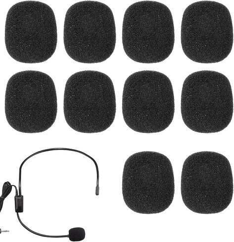 10 PCS Microphone Covers Foam, 1.2 Inch Mic Cover Foam Windshields for Wireless Lapel Mics – Noise-Reducing Sponge Windshields for Interviews, Podcasting, Vlogging (Black) in Kuwait