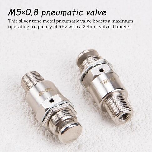 KOOBOOK 1Pcs TAC-3P Pneumatic Valve Mechanical Air Control with Push Button Switch 2 Position 3 Way M5x0.8 Connection Manual Valve for Efficient Industrial Use Resistant 0-60°C in Kuwait