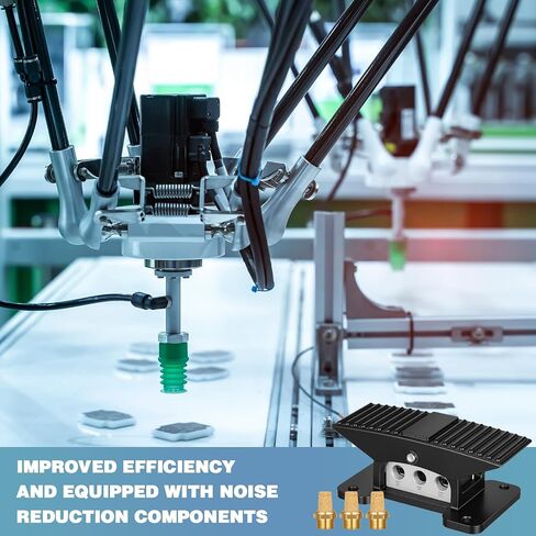 Tudomro 1/4" NPT 5-Way 3-Position Center صمام قدم هوائي مغلق، دواسة التحكم في الماكينة الصناعية مع 3 قطع كاتم صوت هوائي 1/4 بوصة لخط تجميع اللحام in Kuwait