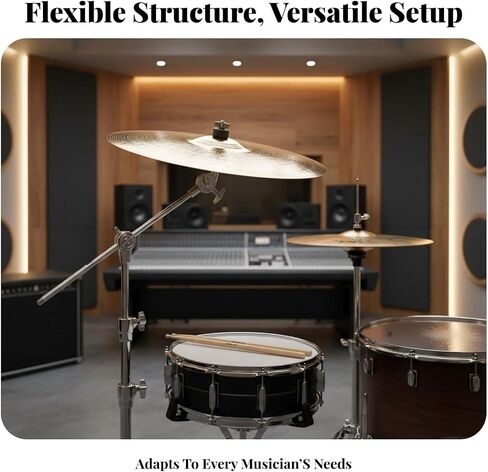 Cymbals Attachment Arm Portable Cymbals Stand Extension Arm Drum Set Mounting Clamp for Drummers,Studio Sound Production , 3-Section Medium in Kuwait