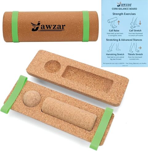 Premium Cork Balance Board – Foot Strengthener & Ankle Stability Trainer for Mobility Support, Fall Prevention & Physical Therapy | Natural Cork Foot Function Trainer for Balance, Rehab & Daily Wellness in Kuwait