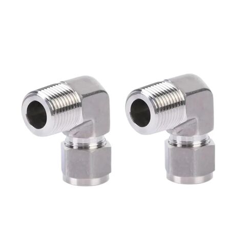 1 قطعة 90 درجة 1/8 "1/4" 3/8 "1/2" NPTMale x 6 8 10 12 مللي متر أنبوب OD ضغط 316 الفولاذ المقاوم للصدأ مزورة وصلة أنابيب غاز الماء (3l8 بوصة) in Kuwait