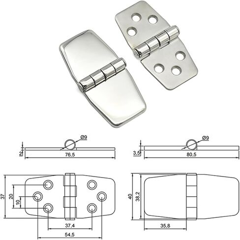316 مرآة من الفولاذ المقاوم للصدأ مصقولة بمفصلات مخفية قابلة للإزالة بمفصلات صناعية بحرية قطعة واحدة in Kuwait