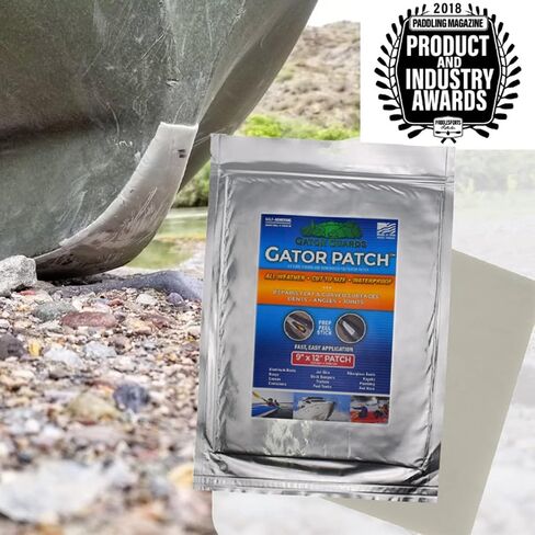 رقعة إصلاح معززة بالألياف الزجاجية من Gator Patch - تعمل على إصلاح الثقوب والخدوش والشقوق على أسطح متعددة - إعداد يدوي وتقشير وعصا - 3 أحجام - صنع في الولايات المتحدة الأمريكية in Kuwait
