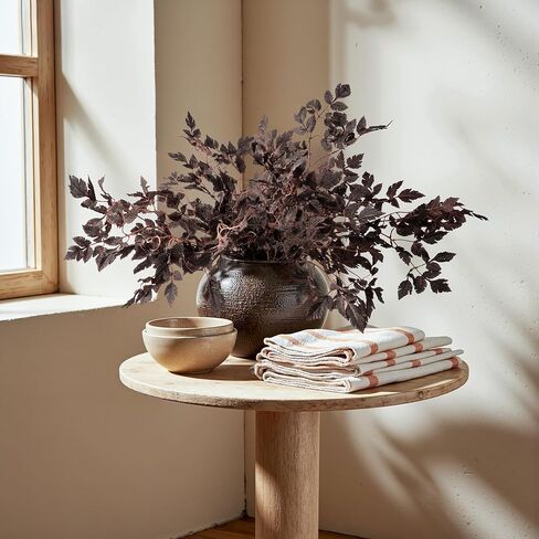 Artificial Fall Leaves Fall Stems Silk Plants Artificial Cimicifuga Plant Greenery， 4pcs Fall Stems for Vases Silk Plants for Home Indoor Table，Fireplace，Shop Office Decorations (No Vase in Saudi Arabia