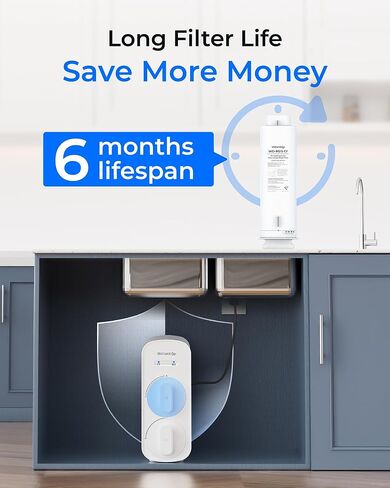 Waterdrop G5P500-CF Filter, Replacement for Waterdrop G5P500 Undersink Reverse Osmosis System, 6-month Lifetime in Saudi Arabia