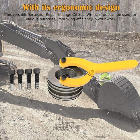 Excavator Repair Change Oil Seal Wrench Tool, 2 Jaws Hydraulic Cylinder Wrench, Adjustable Gland Nut Wrench for Excavator Maintenance, Oil Seal Replacement in Saudi Arabia