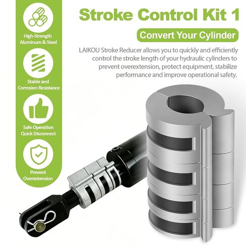Stroke Control Kit 1 Fits 1-1/8" 1-1/4" 1-3/8" & 1-1/2" Cylinder Shaft for Hydraulic or Air Cylinders, Heavy Duty Quick Attach Stroke Reducer Thickness: 0.75", 1.0", 1.25", 1.5" (4-Piece) in Saudi Arabia