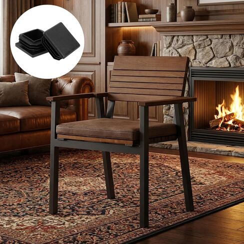 12 Pcs 1-1/2" Square Plastic Plugs, Black Tube End CapsTubing Post End Cap for Square Tube, Chair Legs, Fence in Saudi Arabia