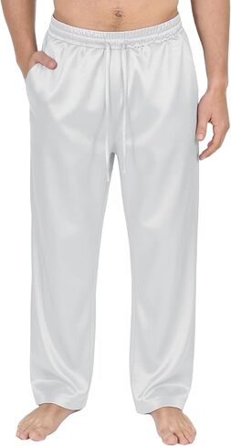 Mens Shiny Pants Elastic Waist Wide Leg Trousers for Jazz Dance Theme Party Pants with Pockets for Stage Performance in Kuwait