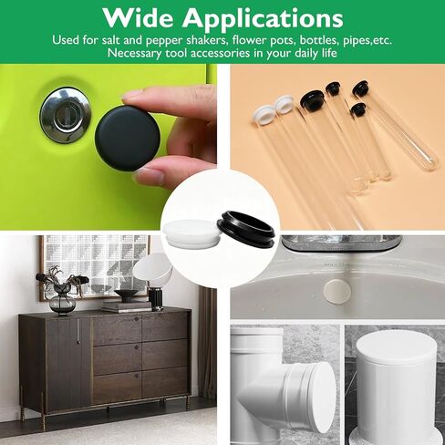 4 PCS Silicone Rubber Plugs for Round Holes -1-1/2"(38.6mm) White Snap in Locking Hole Plugs, Waterproof Sealing Silicone Stopper for Automotive, Industrial & Furniture, Salt and Pepper Stoppers Plugs in Saudi Arabia