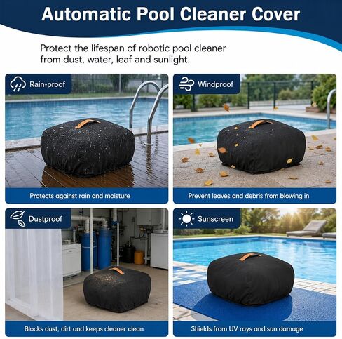 420D Heavy Duty Robotic Pool Cleaner Cover for Aiper Scuba X1 Pro, Pool Vacuum Storage Cover with Carry Handle, for Outdoor Pool Equipment Storage in Kuwait