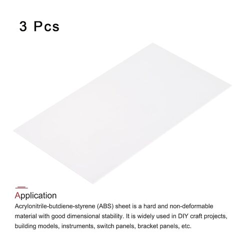 MECCANIXITY ABS Plastic Sheet 7 x 4 x 0.02 Inch ABS Styrene Sheets for Building Model DIY Crafts Panel White 3 Pcs in Kuwait
