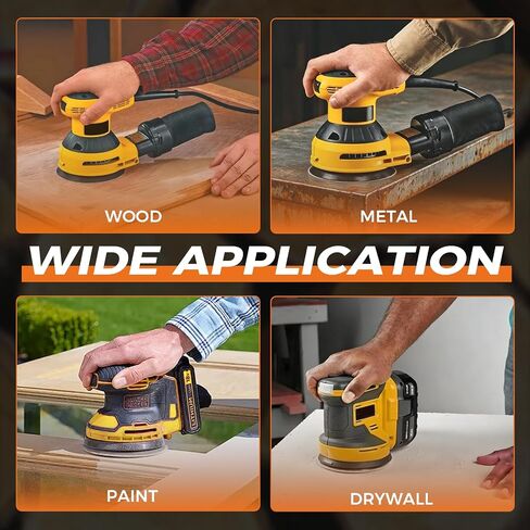 Luckyway Sanding Discs Set 180-Piece, 5 Inch 8 Hole Hook and Loop Sandpaper for Random Orbital Sander 40 60 80 120 150 240 320 400 600 Grit in Kuwait