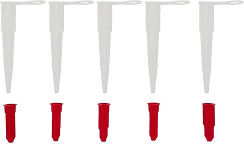 Silicone Caulking Nozzle and Red Screw Cap Set, 5-Pack Plastic Replacement Tips Compatible with Standard EU3 Sealant Cartridges, for Silicone, Mastic, and Caulk Applications in Kuwait