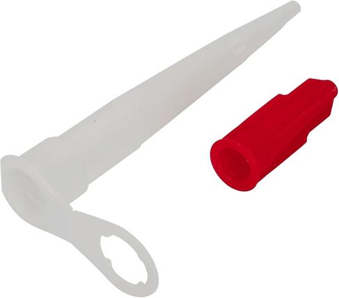 Silicone Caulking Nozzle and Red Screw Cap Set, 5-Pack Plastic Replacement Tips Compatible with Standard EU3 Sealant Cartridges, for Silicone, Mastic, and Caulk Applications in Kuwait