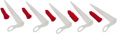 Silicone Caulking Nozzle and Red Screw Cap Set, 5-Pack Plastic Replacement Tips Compatible with Standard EU3 Sealant Cartridges, for Silicone, Mastic, and Caulk Applications in Kuwait