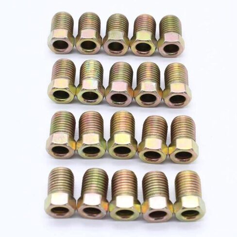 20 Pieces Inverted Tube Nut Set Standard 3 8 24 Inch Thread Steel Tube Nuts Resistant Zinc Fittings for Auto Vehicle Systems in Kuwait