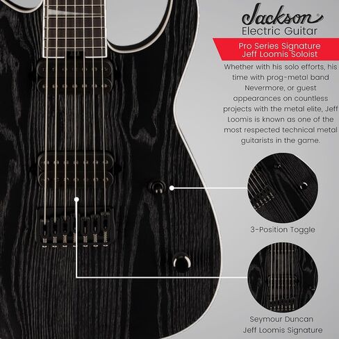 Jackson Pro Series Signature Jeff Loomis Soloist SL7 HT 7-string Electric Guitar - Black Ash in Kuwait