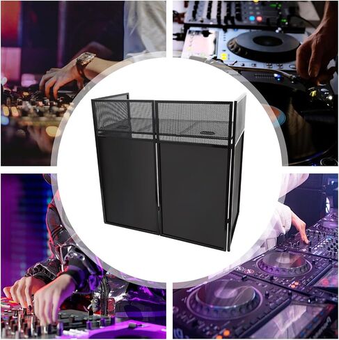 محطة حامل طاولة DJ Booth، حامل DJ معدني عالي التحمل وقابل للطي والفصل وسطح لوحة حديد واجهة DJ مع حقيبة إطار معدني لوحة DJ Booth للعرض والحفلات والتجمع in Kuwait