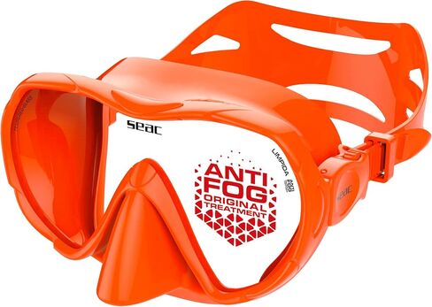 SEAC Limpida – Anti-Fog Single-Lens Diving Mask | Tempered Glass Silicone Mask for Scuba Diving, Freediving and Snorkeling, Wide Field of View, Easy-Adjust Buckles in Kuwait
