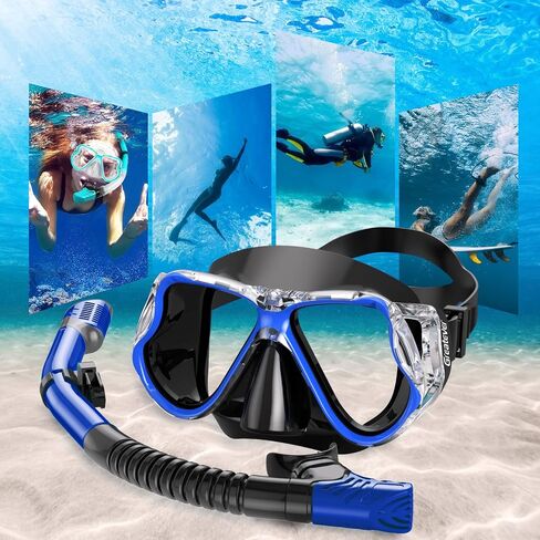 Greatever Diving Mask Swimming Snorkel Mask for Adults, Anti-Fog Dive Snorkeling Swim Goggles with Nose Cover in Kuwait