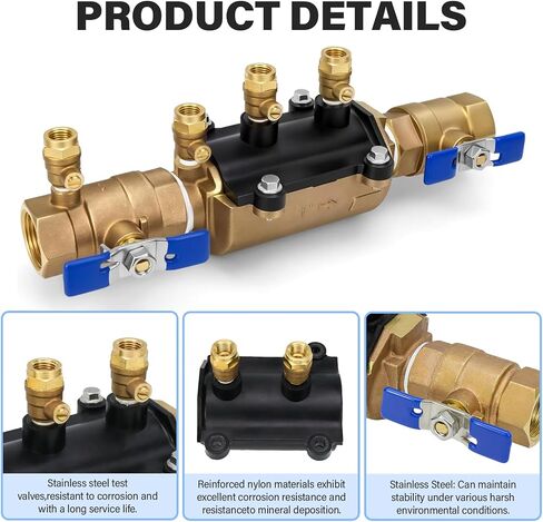 1-350 1" Double Check Backflow Preventer, Double Check Valve Assembly | 1 inch Backflow Preventer, Modular Design, Prevent Backpressure and Backsiphonage in Kuwait