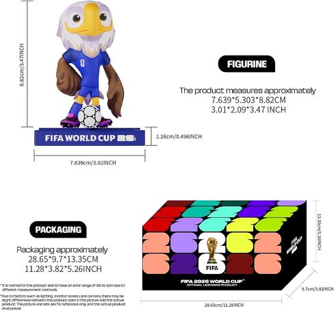 Sanyetral for FIFA 2026 World Cup Official Licensed Mascot Figurines Set of 3 with Display Box (Clutch, Maple & Zayu), Official Merchandise Model Figure for Collectors in Kuwait