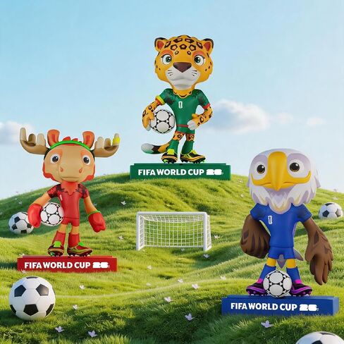 Sanyetral for FIFA 2026 World Cup Official Licensed Mascot Figurines Set of 3 with Display Box (Clutch, Maple & Zayu), Official Merchandise Model Figure for Collectors in Kuwait