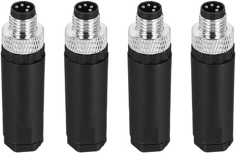 MECCANIXITY 4 Pin M8 Female Aviation Wire Connector, 4 Pcs Socket Panel Aviation Connectors Waterproof IP67 Industrial Circular Straight Connector with Wrench for Networks Instruments in Kuwait