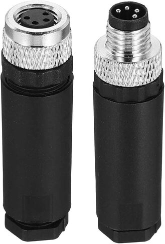 MECCANIXITY 4 Pin M8 Female Aviation Wire Connector, 4 Pcs Socket Panel Aviation Connectors Waterproof IP67 Industrial Circular Straight Connector with Wrench for Networks Instruments in Kuwait