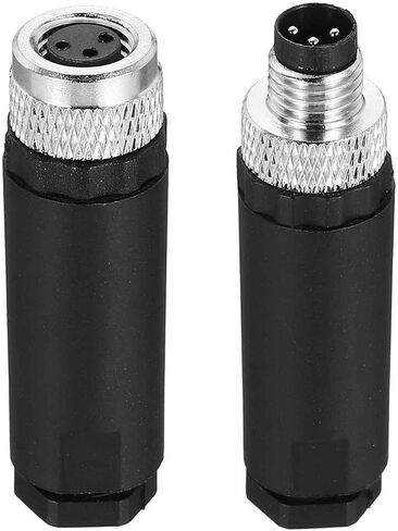 MECCANIXITY 4 Pin M8 Female Aviation Wire Connector, 4 Pcs Socket Panel Aviation Connectors Waterproof IP67 Industrial Circular Straight Connector with Wrench for Networks Instruments in Kuwait