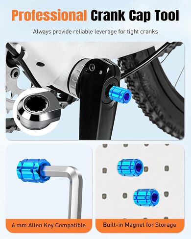 Pawfly 6-in-1 Bike Bottom Bracket Tool for 12/16-Notch 39/41/44/46/49mm External Cups, Bicycle Bottom Bracket Removal Tool with Bike Crank Removal Tool & Bike Crank Cap, Bike Bottom Bracket Wrench in Kuwait