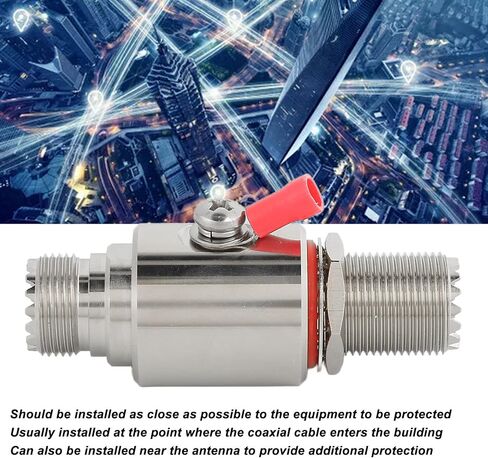Diyeeni Arrestor, UHF Female to Female Bulkhead 50Ohm DC 3GHz Coaxial Protector, Replaceable 90v Gas Tube in Kuwait