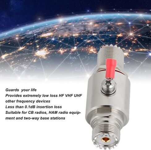 Diyeeni Arrestor, UHF Female to Female Bulkhead 50Ohm DC 3GHz Coaxial Protector, Replaceable 90v Gas Tube in Kuwait