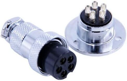 10pcs GX20 5Pin Male to Female Circular Flange Mount Connector Straight Plug and Socket in Saudi Arabia