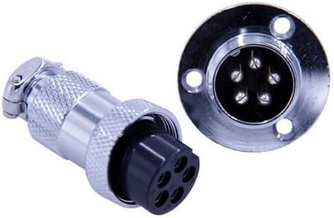 10pcs GX20 5Pin Male to Female Circular Flange Mount Connector Straight Plug and Socket in Saudi Arabia
