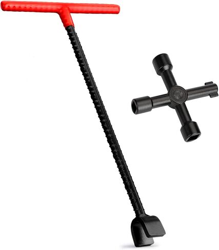 Eapele Water Meter Key 16 inch Enforced Steel T-Handle With 4-way Multi-Functional Universal Cross Key in Saudi Arabia