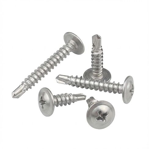 120pcs 410 Stainless Steel Self-Drilling Screws, Flat Head Phillips Drive Sheet Metal Screws, Assorted Lengths 0.5 to 0.75 Inch, for Metal and Wood Repair in Kuwait
