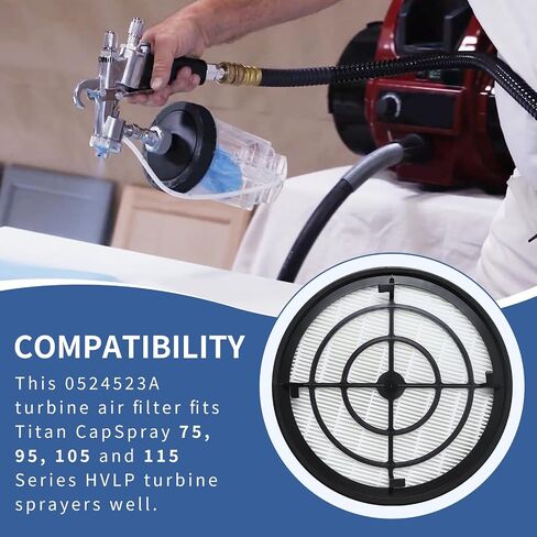 0524523A Turbine Unit Air Filter Compatible with Titan Capspray 95 105 115 HVLP Paint Sprayer in Kuwait