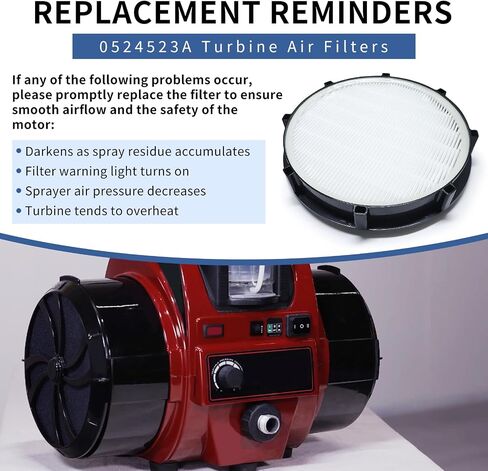 0524523A Turbine Unit Air Filter Compatible with Titan Capspray 95 105 115 HVLP Paint Sprayer in Kuwait