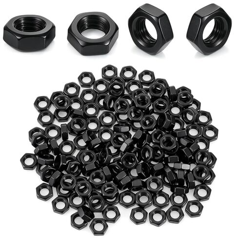 Xinjoduz 150 PCS M5-0.8 Hex Nuts, Black Oxide, Carbon Steel Self Lock Tiny Nuts, Metric Hexagon Hex Nut Drive, Right Hand, 8mm Width, 4mm Height, Small Nuts-Fasteners M5 Replacement Nut in Kuwait