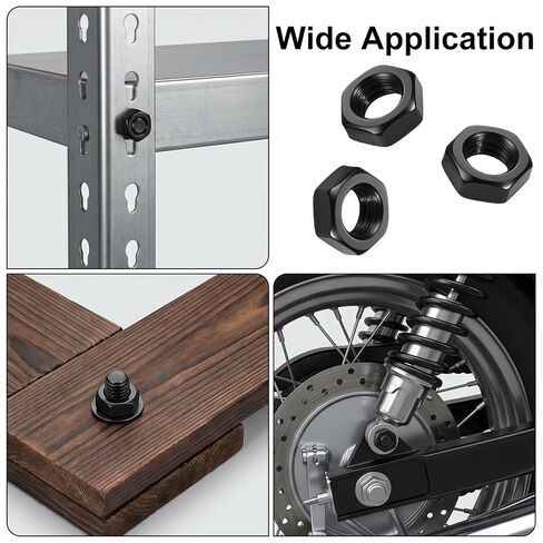 Xinjoduz 150 PCS M5-0.8 Hex Nuts, Black Oxide, Carbon Steel Self Lock Tiny Nuts, Metric Hexagon Hex Nut Drive, Right Hand, 8mm Width, 4mm Height, Small Nuts-Fasteners M5 Replacement Nut in Kuwait