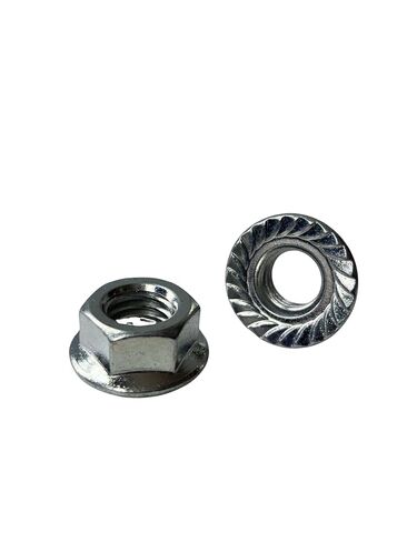 (25 Pcs) 5/8"-11 Hex Serrated Flange Nuts Case Hardened Zinc Clear Trivalent in Kuwait