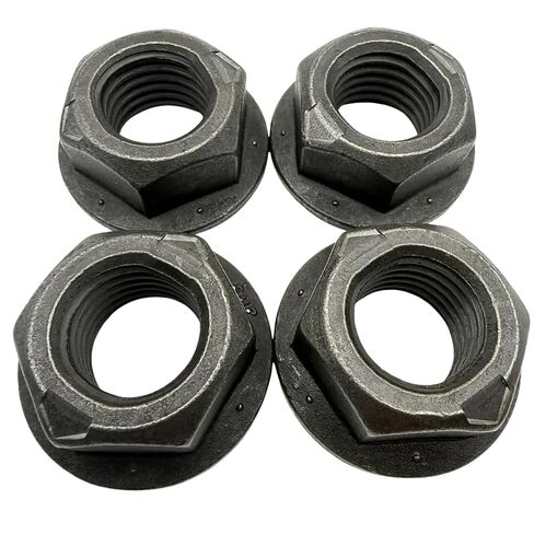 7/8"-9 Grade N8 Nylon Lock Nuts (4 Pack) – Heavy Duty Yellow Zinc Coarse Thread Locking Fasteners, Vibration Resistant for Grade 8 Hardware in Kuwait